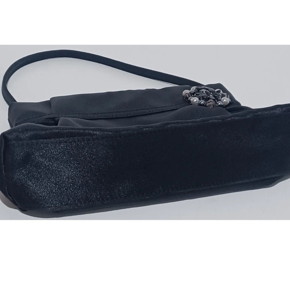 MENBUR Black Evening Bag Short Strap Handbag Pocketbook Purse Gemstones - Picture 3 of 6